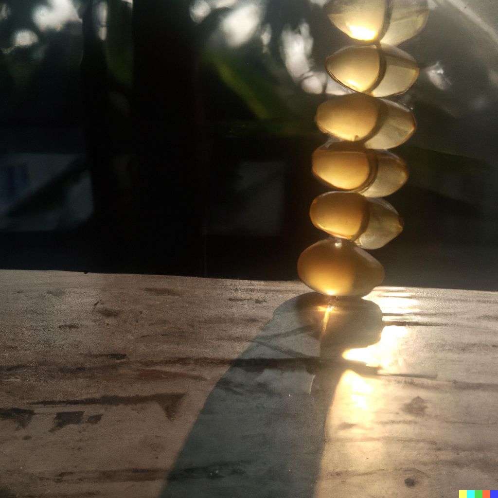the discovery of gravity, photograph, golden hour lighting